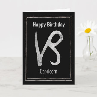 Tarjeta Feliz cumpleaños astrología de zodiaco de plata Ca