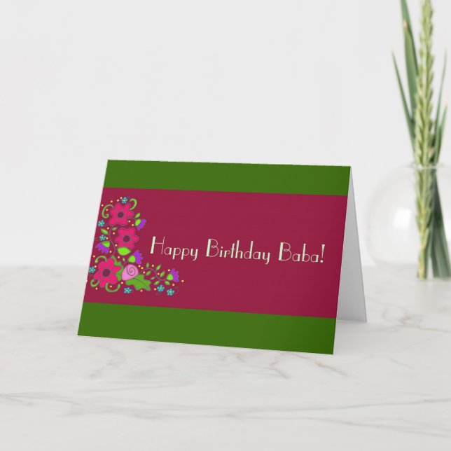 Tarjeta ¡Feliz cumpleaños Baba! (Anverso)