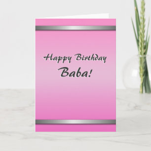 Tarjeta Feliz cumpleaños Baba (simple, en blanco p