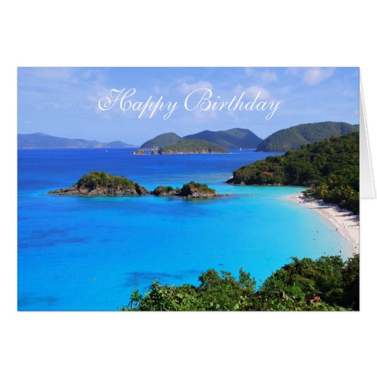 Tarjeta Feliz cumpleaños, bahía del canela, St. John,
