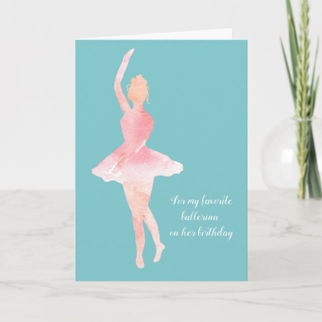 Tarjeta Feliz cumpleaños Ballerina Ballet Shoes (Anverso)