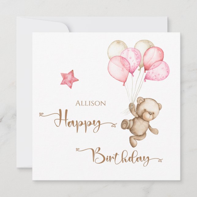 Tarjeta Feliz cumpleaños Ballons (Anverso)