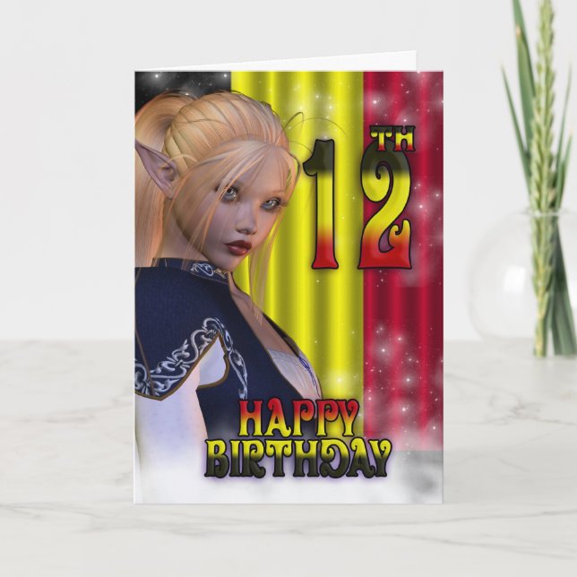 Tarjeta Feliz cumpleaños Bandera belga (Anverso)