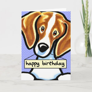 Tarjeta Feliz cumpleaños Beagle Blue Dots