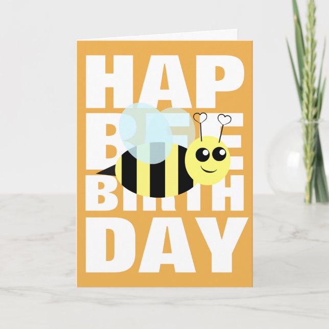 Tarjeta Feliz cumpleaños Bee (Anverso)