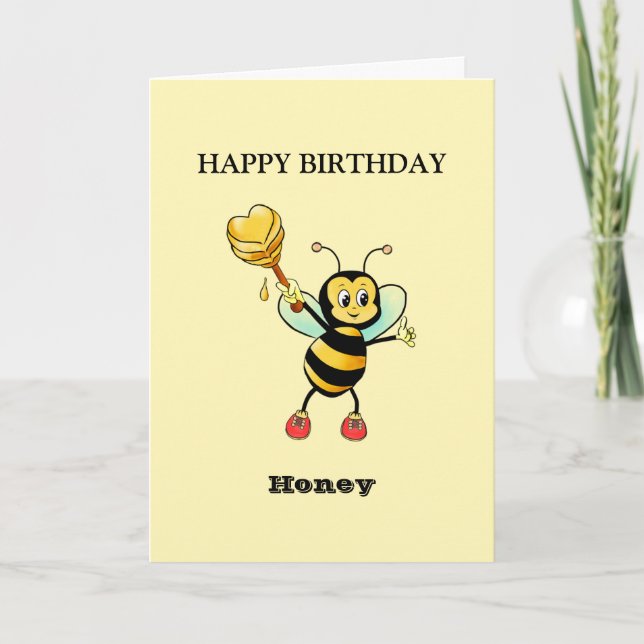 Tarjeta Feliz cumpleaños Bee (Anverso)