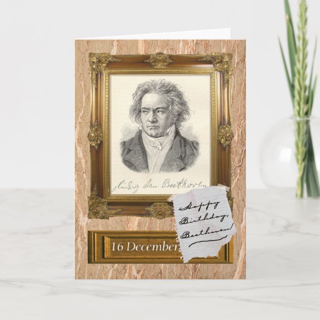 Tarjeta Feliz cumpleaños, Beethoven (Anverso)