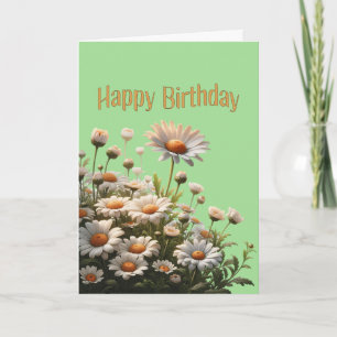 Tarjeta Feliz Cumpleaños Bellas Margaritas
