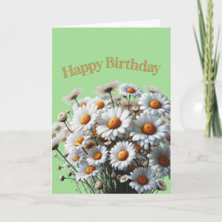 Tarjeta Feliz Cumpleaños Bellas Margaritas