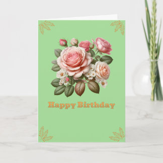 Tarjeta Feliz Cumpleaños Bellas Rosas
