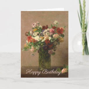 Tarjeta Feliz cumpleaños - Bello Artes francés floral del