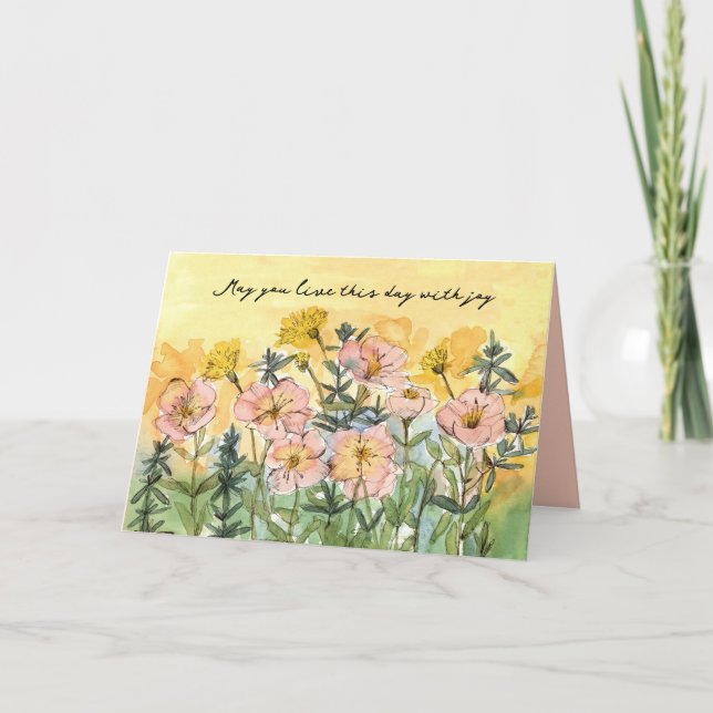 Tarjeta Feliz cumpleaños bendiciones religiosas joy Primro (Anverso)