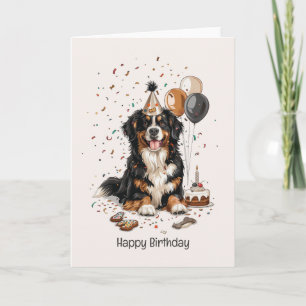 Tarjeta Feliz cumpleaños Bernese Mountain Dog