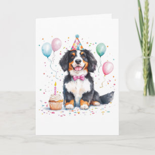Tarjeta Feliz Cumpleaños Bernese Mountain Dog