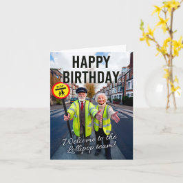 Tarjeta Feliz cumpleaños, bienvenida al equipo de Lollipop