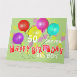 Tarjeta Feliz cumpleaños Big Boy 50° hito personalizado