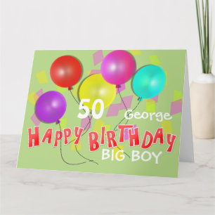 Tarjeta Feliz cumpleaños Big Boy 50° hito personalizado