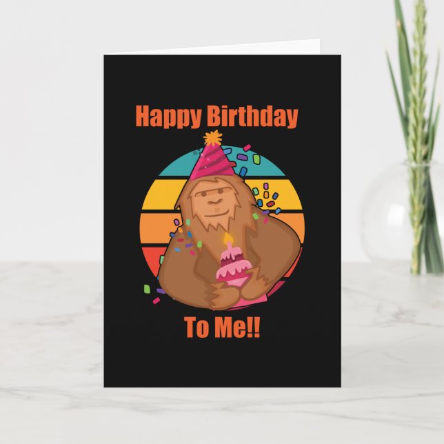 Tarjeta Feliz cumpleaños, bigfoot Cupcake (Anverso)