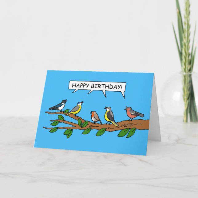 Tarjeta Feliz cumpleaños Birdwatcher (Anverso)