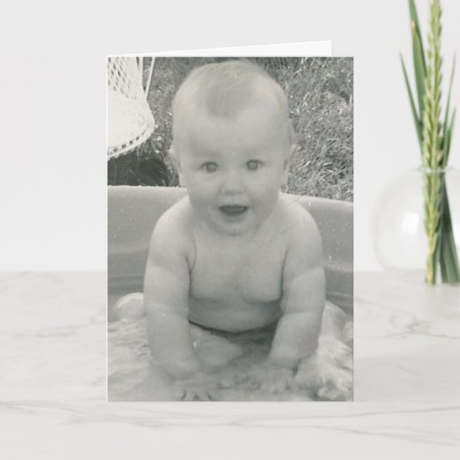 Tarjeta Feliz cumpleaños, bizcochos para bebés (Anverso)