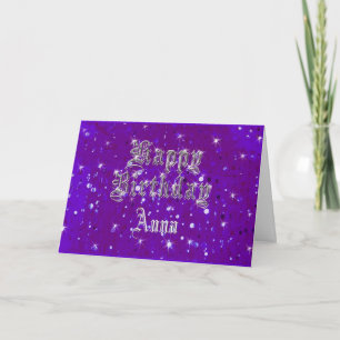 Tarjeta Feliz cumpleaños Bling Purple Greeting