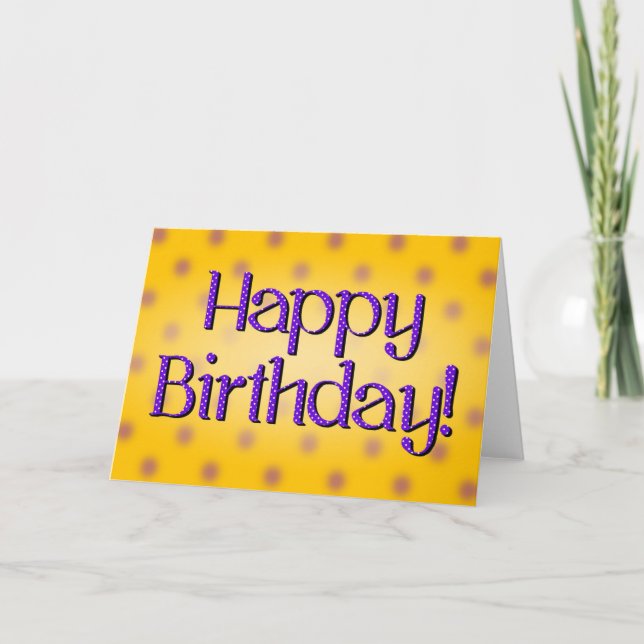 Tarjeta Feliz cumpleaños Blue Polka Dot Mensajes de texto  (Anverso)