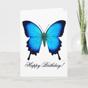 Tarjeta Feliz cumpleaños Blue Ulysses Butterfly Card