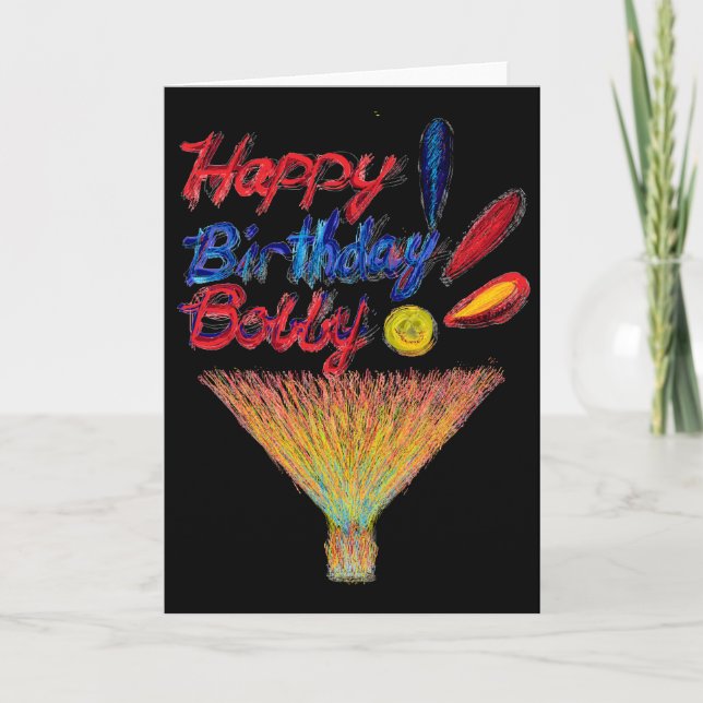 Tarjeta ¡Feliz cumpleaños Bobby! (Anverso)