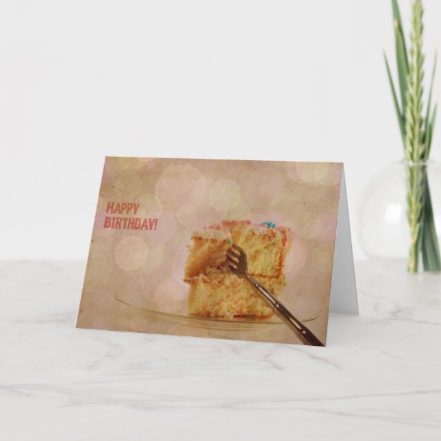 Tarjeta Feliz cumpleaños Bokeh Cake (Anverso)