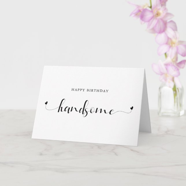 Tarjeta Feliz cumpleaños Bonito corazón romántico moderno (Orquídea)