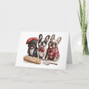 Tarjeta Feliz Cumpleaños Bonjour Bulldogs Franceses