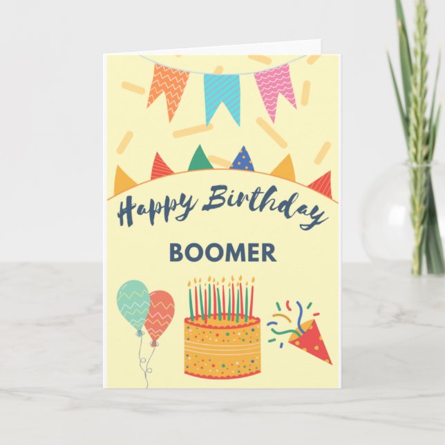 Tarjeta Feliz cumpleaños Boomer (Anverso)