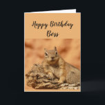 Tarjeta Feliz cumpleaños Boss Funny Squirrel Relax<br><div class="desc">Dentro de Verse: y sabes que en tu cumpleaños se supone que debes relajarte y relajarte,  ¿verdad?</div>
