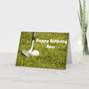 Tarjeta Feliz Cumpleaños Boss Sand-wedge And Golf Ball