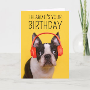 Tarjeta Feliz Cumpleaños Boston Terrier