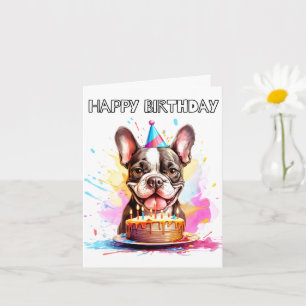 Tarjeta Feliz Cumpleaños Boston Terrier