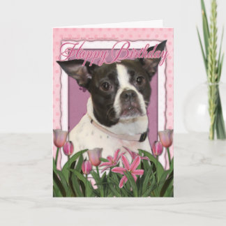 Tarjeta Feliz cumpleaños - Boston y rata Terrier - Jazy