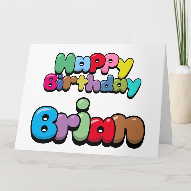 Tarjeta Feliz cumpleaños Brian (Anverso)