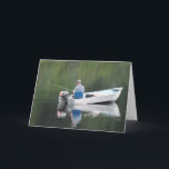 Tarjeta Feliz cumpleaños Brother que pesca en el lago en<br><div class="desc">Feliz cumpleaños Brother que pesca en el lago en barco</div>
