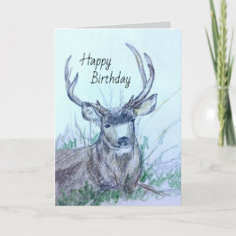 Tarjeta Feliz cumpleaños Buck Deer Animal Wildlife