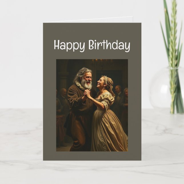 Tarjeta Feliz cumpleaños, buenos días divertidos (Anverso)