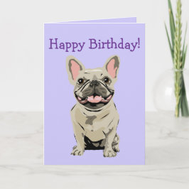 Tarjeta Feliz cumpleaños -Bulldog Francés Crema