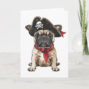 Tarjeta Feliz cumpleaños, Bulldog francés pirata