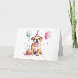 Tarjeta Feliz Cumpleaños Bulldog Inglés
