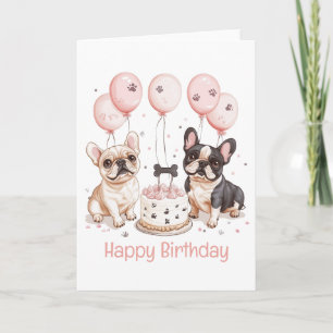 Tarjeta Feliz cumpleaños Bulldoges franceses cumpleaños Pa