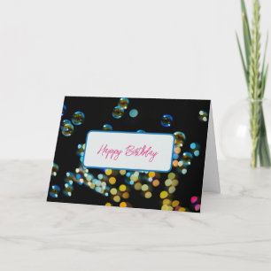 Tarjeta Feliz Cumpleaños Burbujas Texto Personalizado Salu