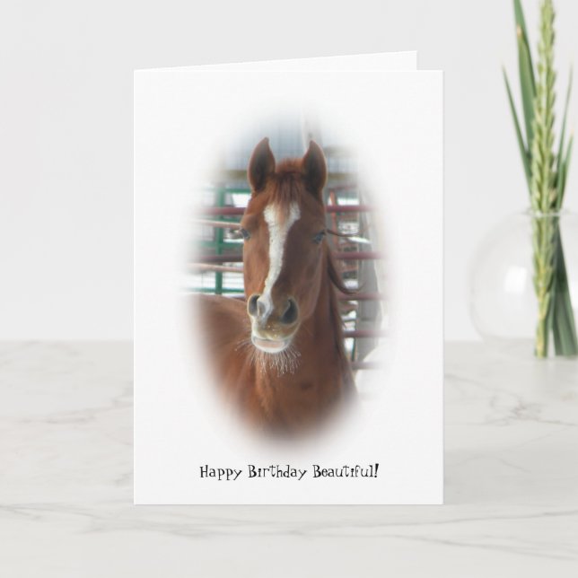 Tarjeta Feliz cumpleaños, caballo (Anverso)