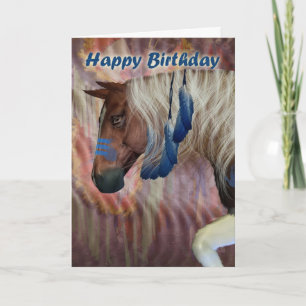 Tarjeta Feliz cumpleaños, caballo norteamericano