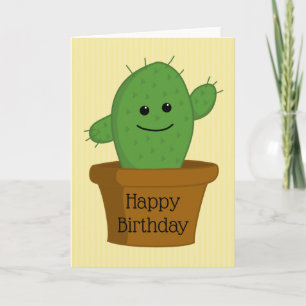 Tarjeta Feliz Cumpleaños Cactus