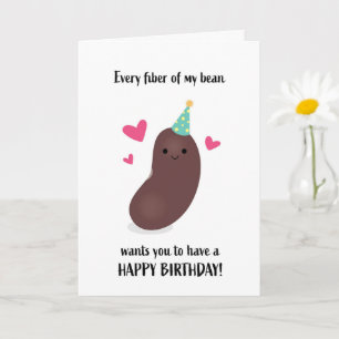 Tarjeta Feliz cumpleaños cada fibra de mi bollo de Bean